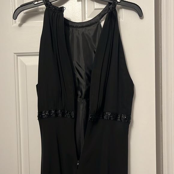 Evan Picone Evening dress. Black chiffon, fully lined, high neck, sz 12 - Picture 9 of 9